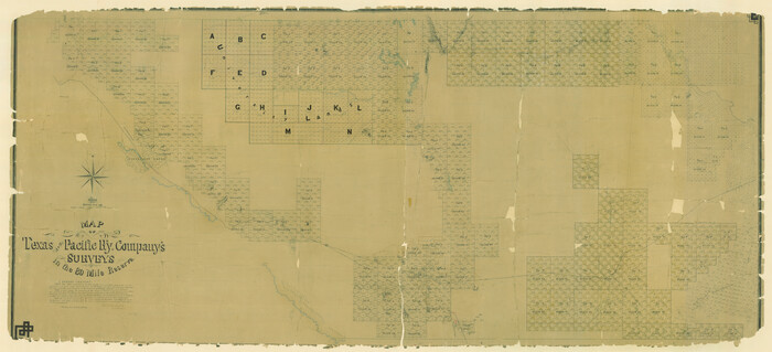 2300, Map of Texas and Pacific Ry. Company's Surveys in the 80 Mile Reserve, General Map Collection
