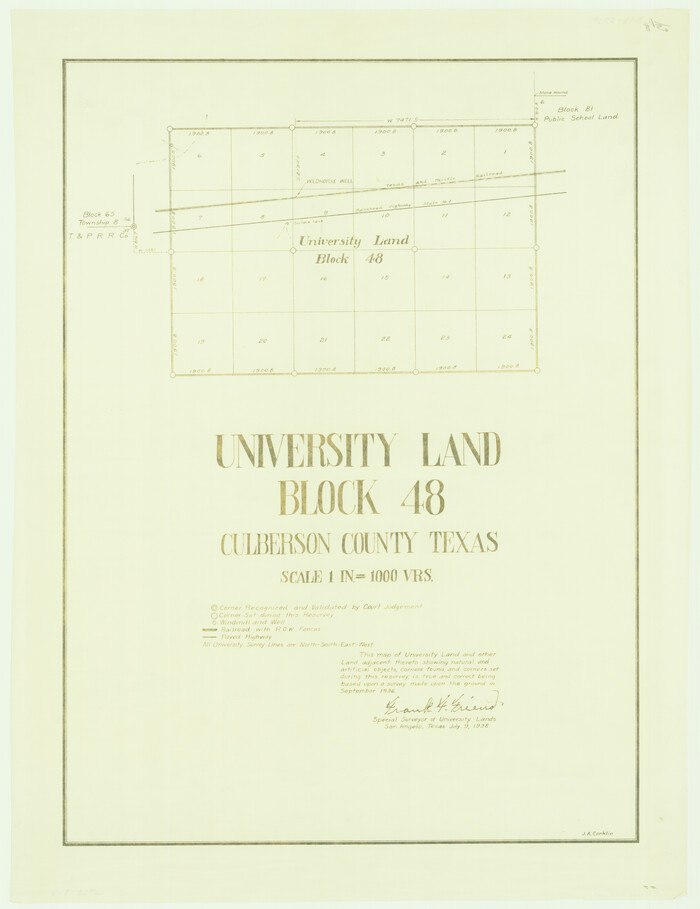 2411, University Land, Block 48, Culberson County, Texas, General Map Collection