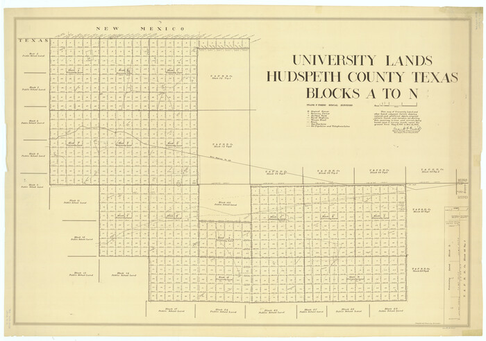 2413, University Lands, Hudspeth County, Texas, Blocks A to N, General Map Collection