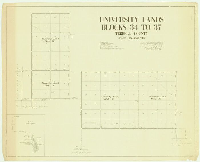 2417, University Lands, Blocks 34 to 37, Terrell County, General Map Collection