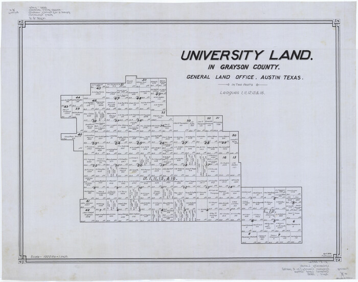 2429, University Land in Grayson County in Two Parts, General Map Collection