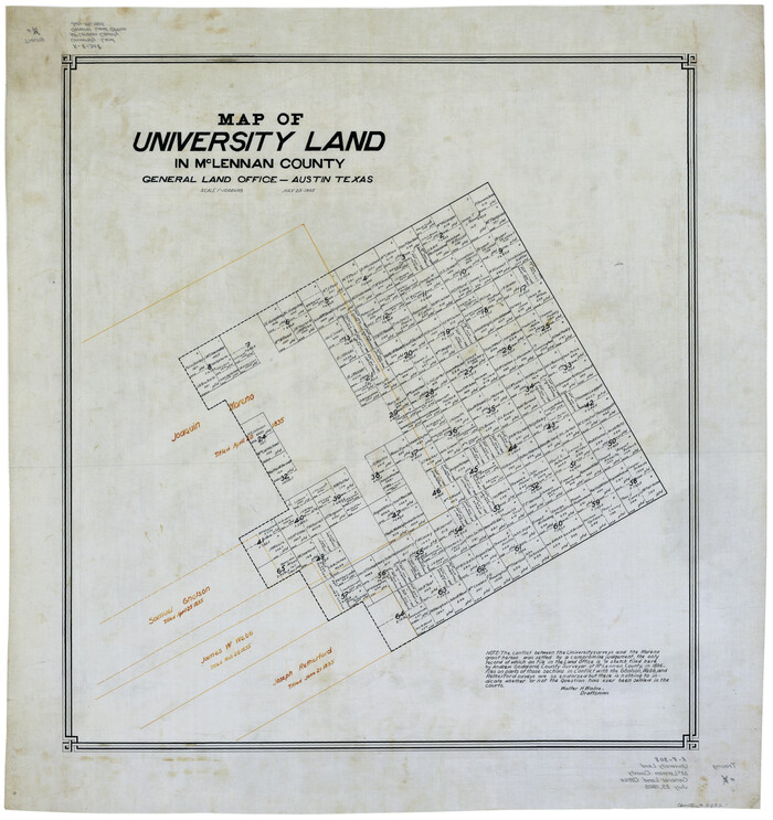 2432, Map of University Land in McLennan County, General Map Collection
