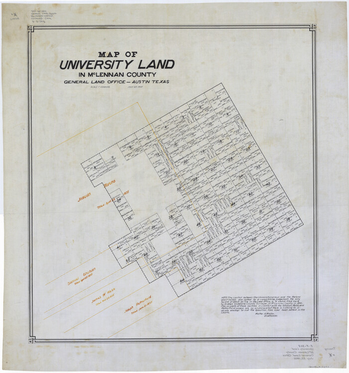 2432, Map of University Land in McLennan County, General Map Collection