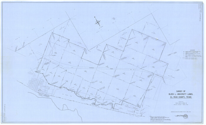2440, Survey of Block L, University Lands, El Paso County, Texas, General Map Collection