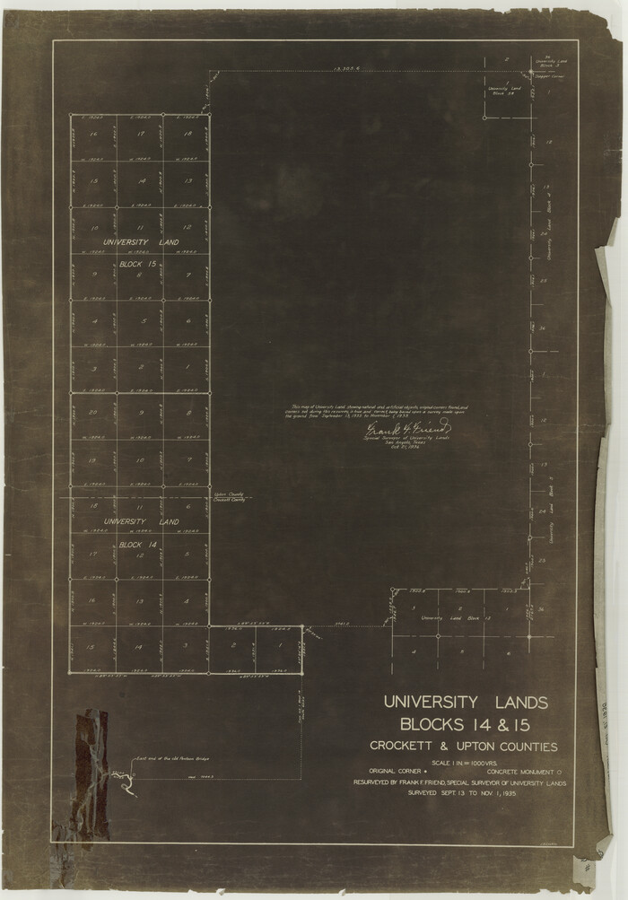2446, University Lands Blocks 14 & 15, Crockett & Upton Counties, General Map Collection