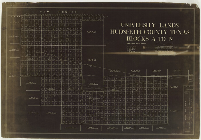 2447, University Lands Hudspeth County, Texas, Blocks A to N, General Map Collection