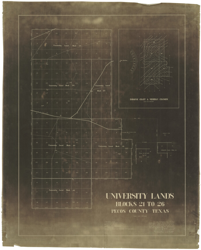 2450, University Lands Blocks 21 to 26, Pecos County, Texas, General Map Collection
