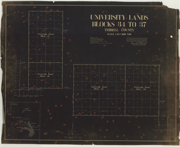 2451, University Lands Blocks 34 to 37, Terrell County, General Map Collection