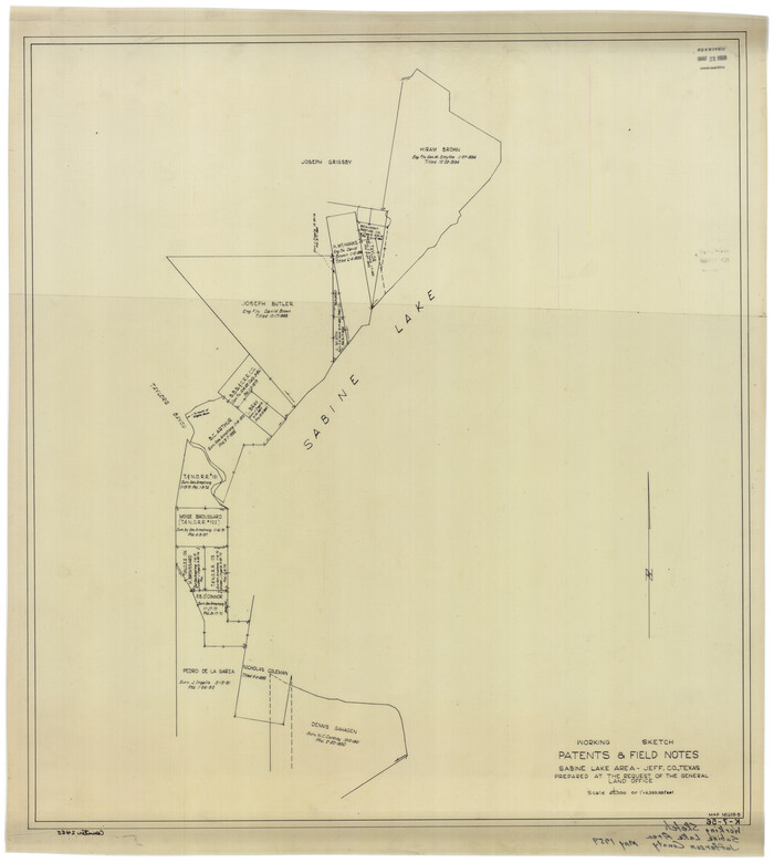 2455, Working Sketch Patents & Field Notes, Sabine Lake Area, General Map Collection