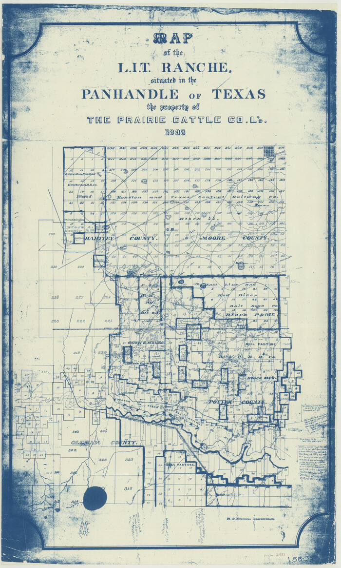 2483, Map of the L.I.T. Ranche situated in the Panhandle of Texas the property of the Prairie Cattle Co. L'd, General Map Collection