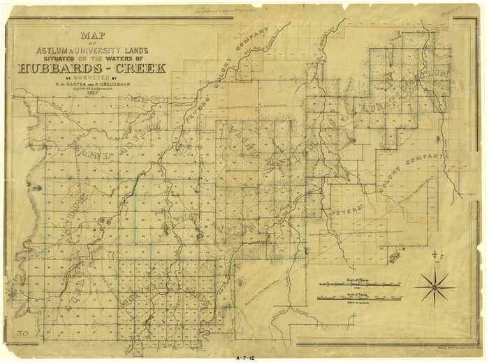 2491, Map of Asylum & University lands situated on the waters of Hubbards Creek, General Map Collection