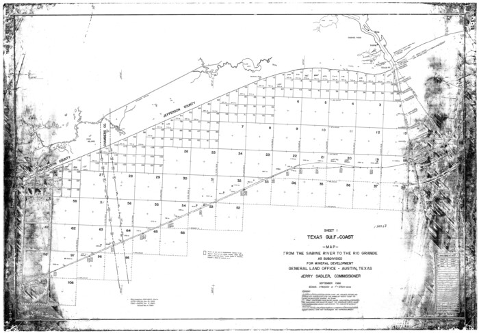 2496, Texas Gulf Coast Map from the Sabine River to the Rio Grande as subdivided for mineral development, General Map Collection