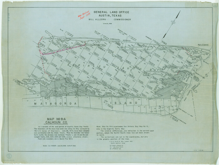 2498, Map No. 8-A, Calhoun Co. - Revision of the East portion of Espiritu Santo Bay Tracts, General Map Collection