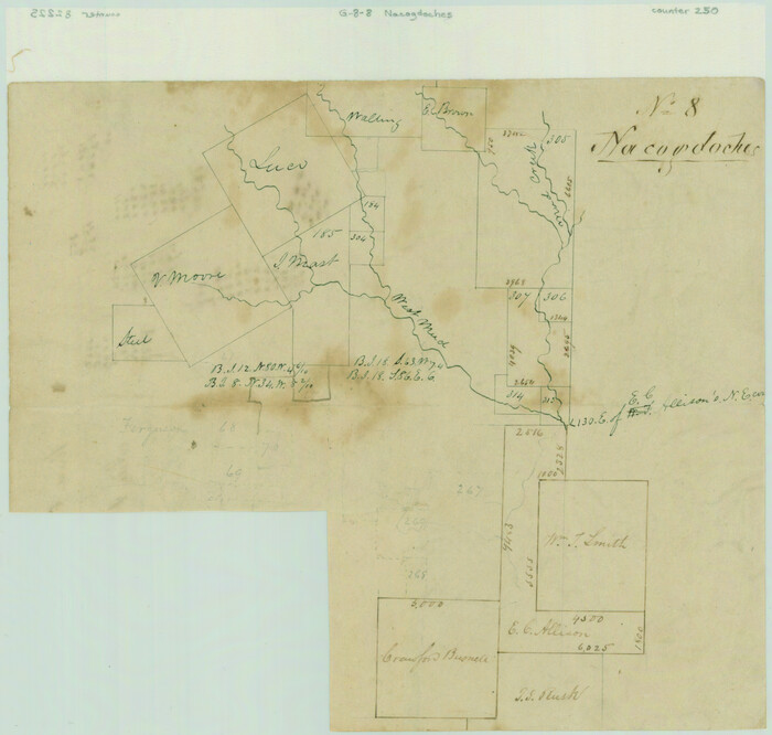 250, [Surveys along Mud Creek, Nacogdoches District], General Map Collection