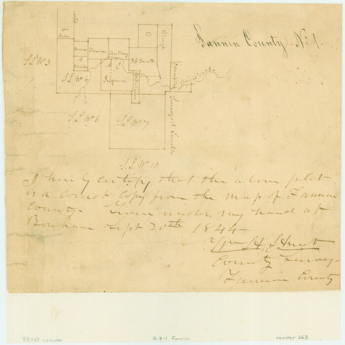 263, [Surveys in the Fannin District: Bois d'Arc Creek, Sulphur Creek], General Map Collection