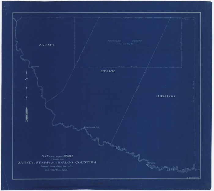 2660, Plat showing proposed counties to be taken from Zapata, Starr & Hidalgo Counties, General Map Collection