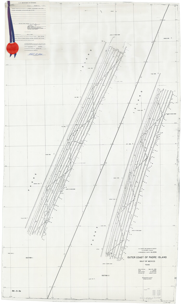 2698, Hydrographic Survey H-6396 of Outer Coast of Padre Island; Gulf of Mexico, General Map Collection
