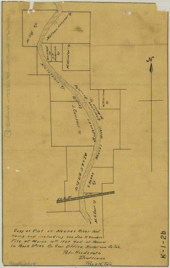 2819, [Sketch for Mineral Application 17237 / Mineral File 11855 - Neches River, Joe A. Sanders], General Map Collection