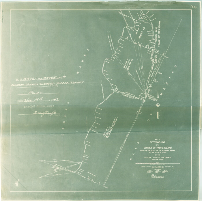 2869, [Sketch for Mineral Application 33721 - 33725  Incl. - Padre and Mustang Island], General Map Collection