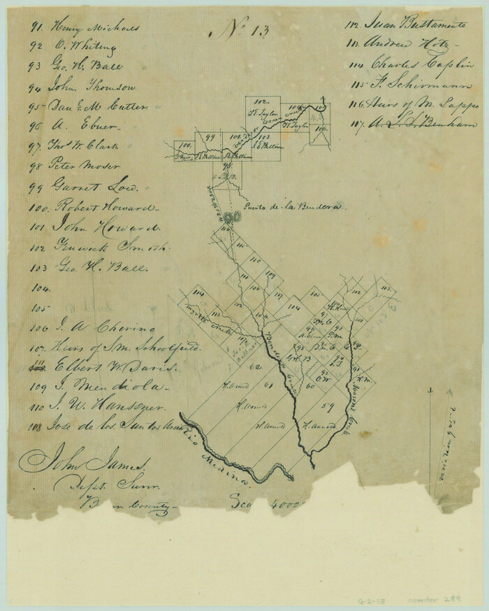 289, [Surveys along Verde and Bandera Creeks], General Map Collection