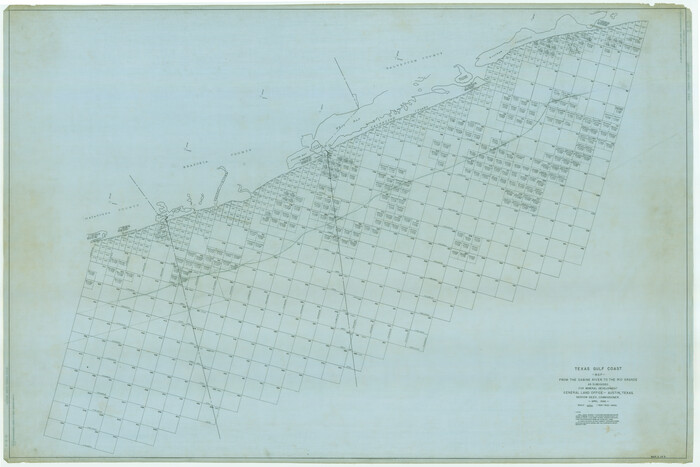 2905, Texas Gulf Coast Map from the Sabine River to the Rio Grande as subdivided for mineral development, General Map Collection
