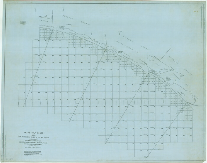 2907, Texas Gulf Coast Map from the Sabine River to the Rio Grande as subdivided for mineral development, General Map Collection