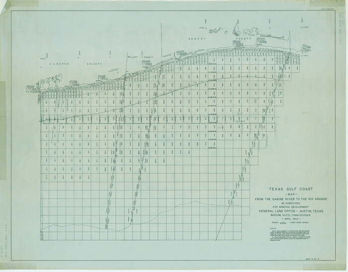 2912, Texas Gulf Coast Map from the Sabine River to the Rio Grande as subdivided for mineral development, General Map Collection