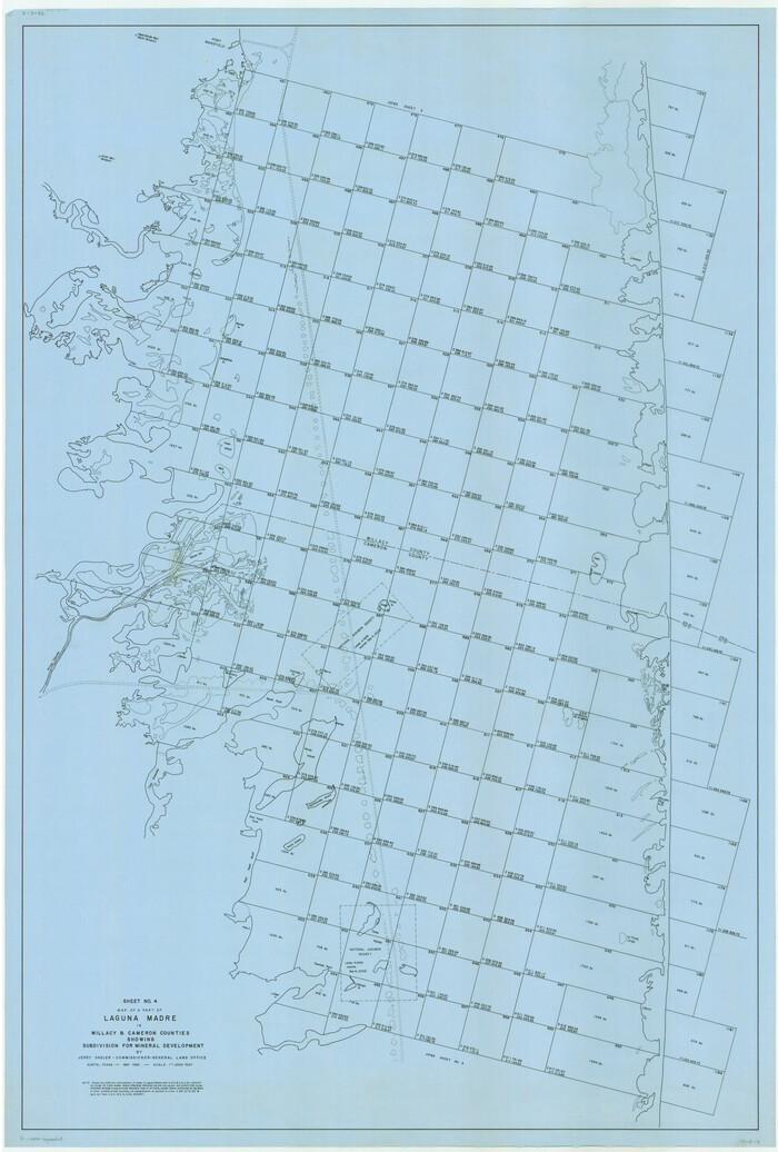 2916, Map of a part of Laguna Madre showing subdivision for mineral development, General Map Collection