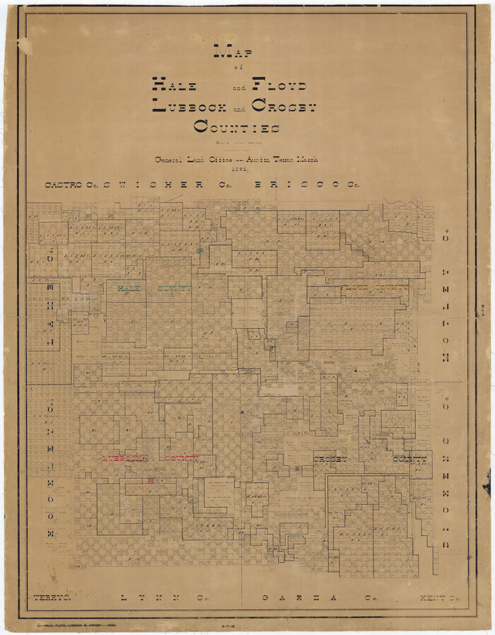 2919, Map of Hale and Floyd, Lubbock and Crosby Counties