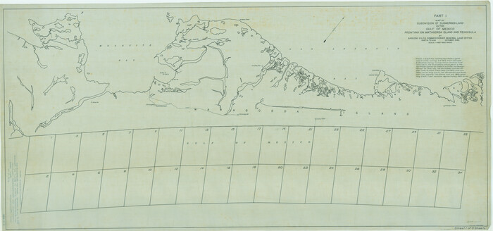2928, Map of subdivision of submerged land in the Gulf of Mexico fronting on Matagorda Island and Peninsula, General Map Collection