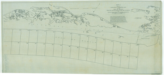2929, Map of subdivision of submerged land in the Gulf of Mexico fronting on Matagorda Island and Peninsula, General Map Collection