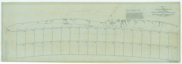 2930, Map of subdivision of submerged land in the Gulf of Mexico fronting on Matagorda Island and Peninsula, General Map Collection
