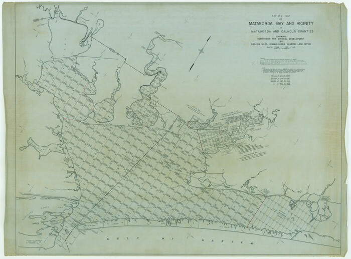 2933, Revised Map of Matagorda Bay and Vicinity in Matagorda and Calhoun Counties showing subdivision for mineral development, General Map Collection
