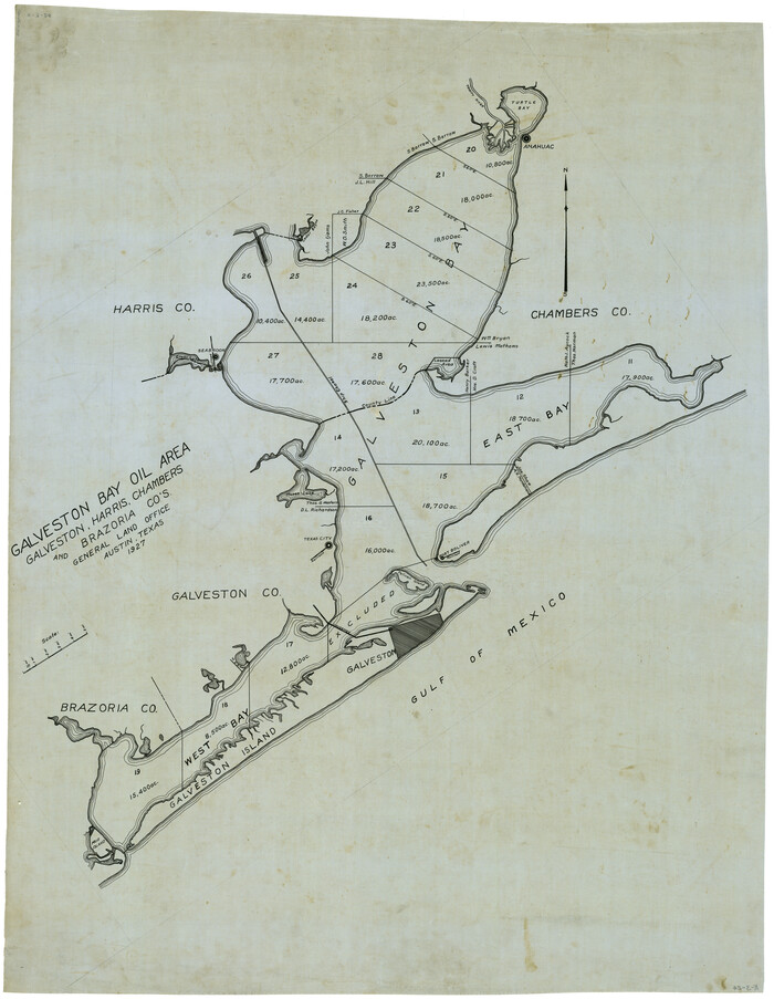 2938, Galveston Bay Oil Area, Galveston, Harris, Chambers and Brazoria Cos., General Map Collection