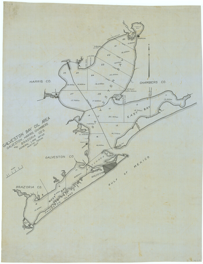 2938, Galveston Bay Oil Area, Galveston, Harris, Chambers and Brazoria Cos., General Map Collection