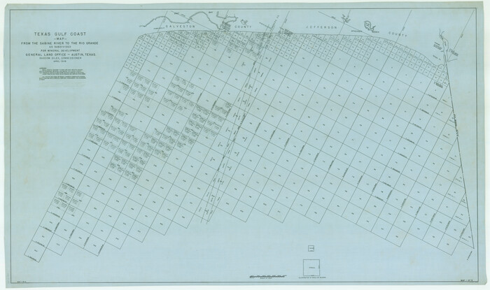 2946, Texas Gulf Coast from Sabine River to Rio Grande As Subdivided for Mineral Development - Obsolete, General Map Collection