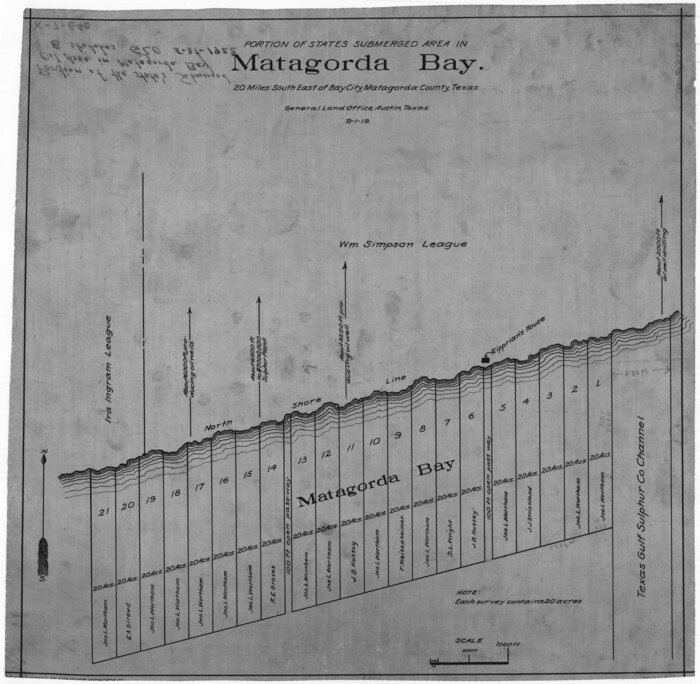 2949, Portion of States Submerged Area in Matagorda Bay, General Map Collection