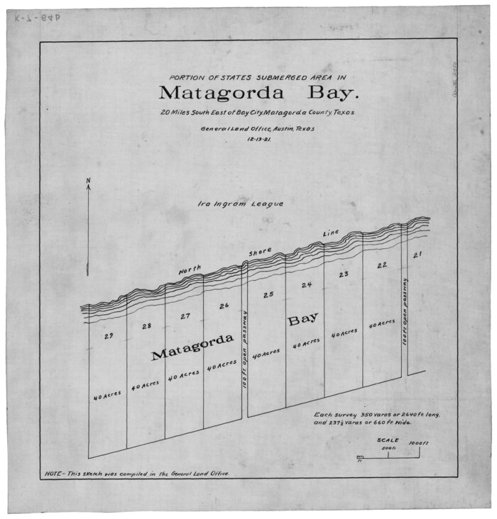 2950, Portion of States Submerged Area in Matagorda Bay, General Map Collection