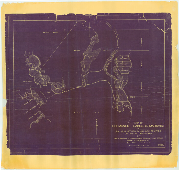 2973, Permanent Lakes and Marshes in Calhoun, Victoria and Jackson Cos. for Mineral Development, General Map Collection