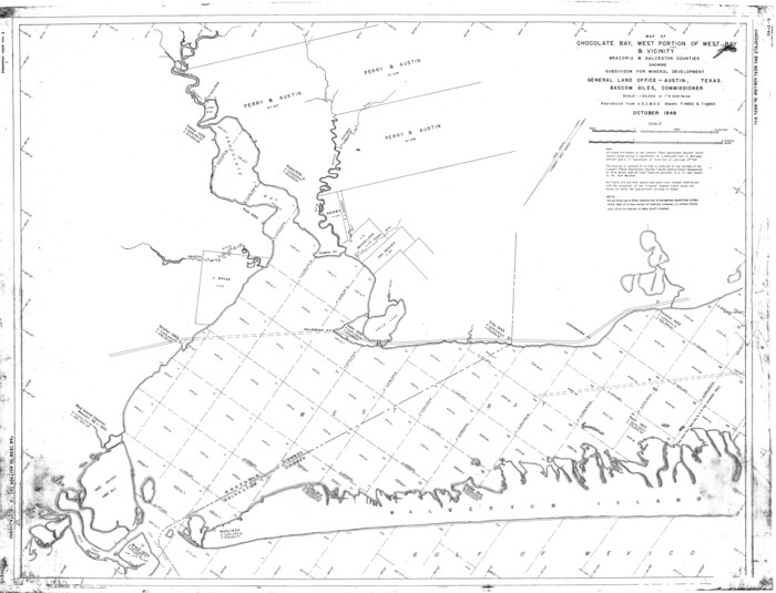 2974, Map of Chocolate Bay, west portion of West Bay & vicinity, Brazoria & Galveston Counties showing subdivision for mineral development, General Map Collection