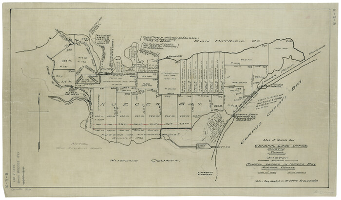 3019, Sketch showing Mineral Leases in Nueces Bay, General Map Collection