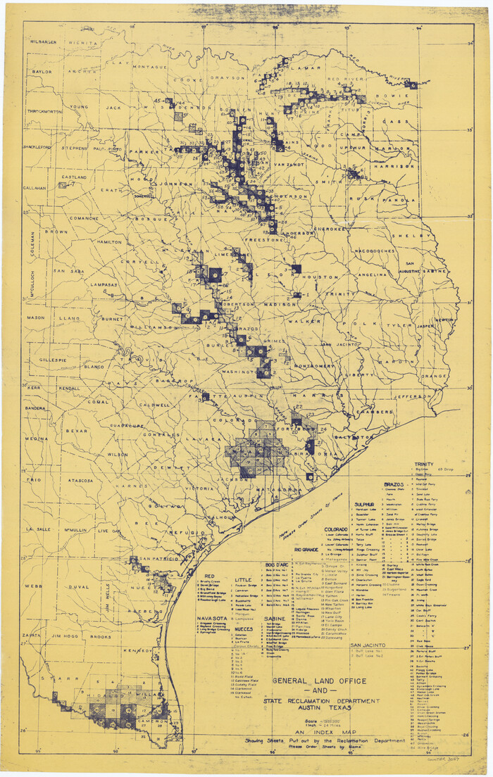 3027, General Land Office and State Reclamation Department - An Index Map, General Map Collection