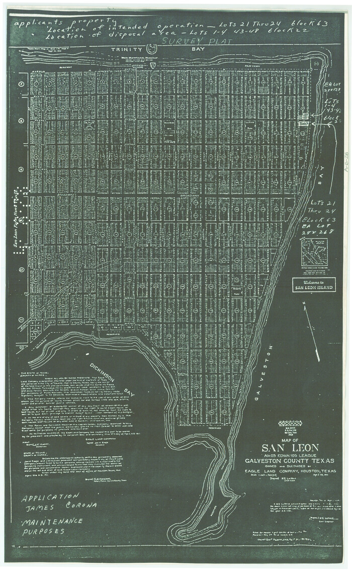 3037, Map of San Leon, Amos Edwards League, Galveston County, Texas, General Map Collection