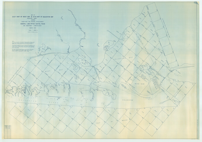 3069, Map of east part of West Bay & SW part of Galveston Bay, Galveston County showing subdivision for mineral development, General Map Collection