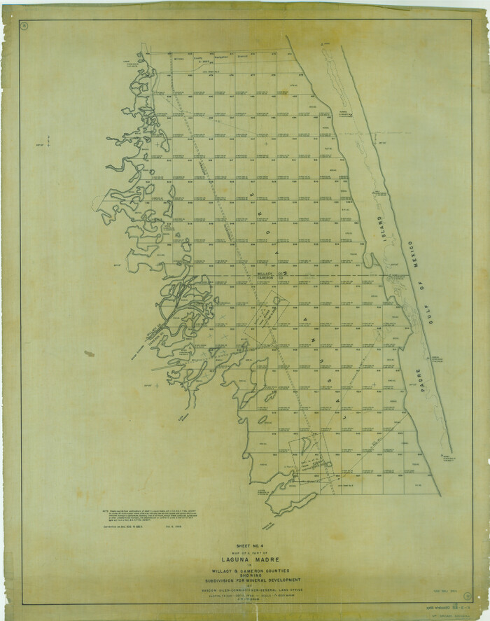 3097, Map of a part of Laguna Madre in Willacy & Cameron Counties showing subdivision for mineral development, General Map Collection