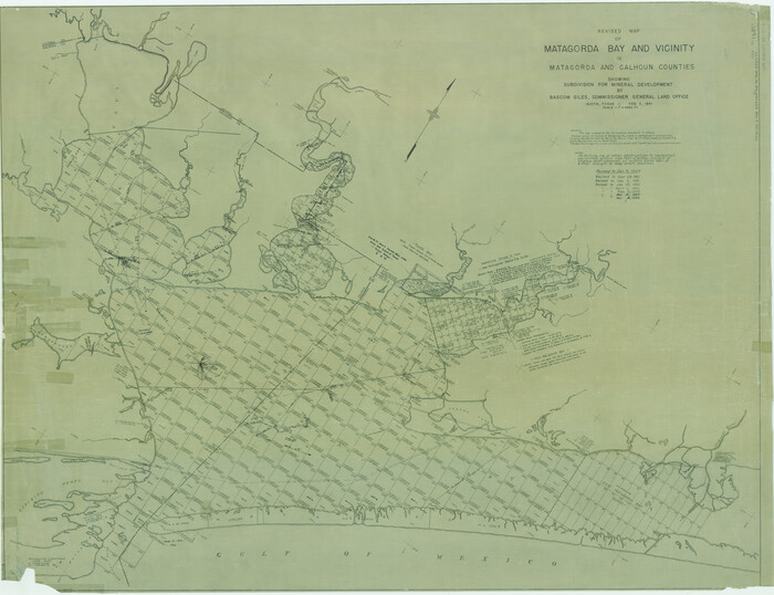 3098, Revised map of Matagorda Bay and vicinity in Matagorda and Calhoun Counties showing subdivision for mineral development, General Map Collection