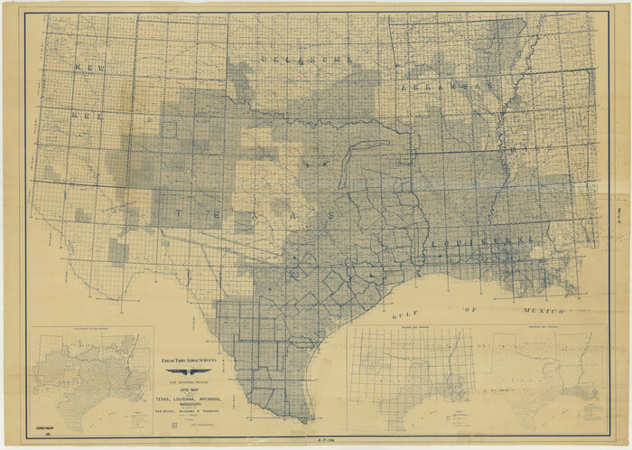 3121, Grid Map Showing Texas, Louisiana, Arkansas, Mississippi and portions of New Mexico, Oklahoma and Tennessee, General Map Collection