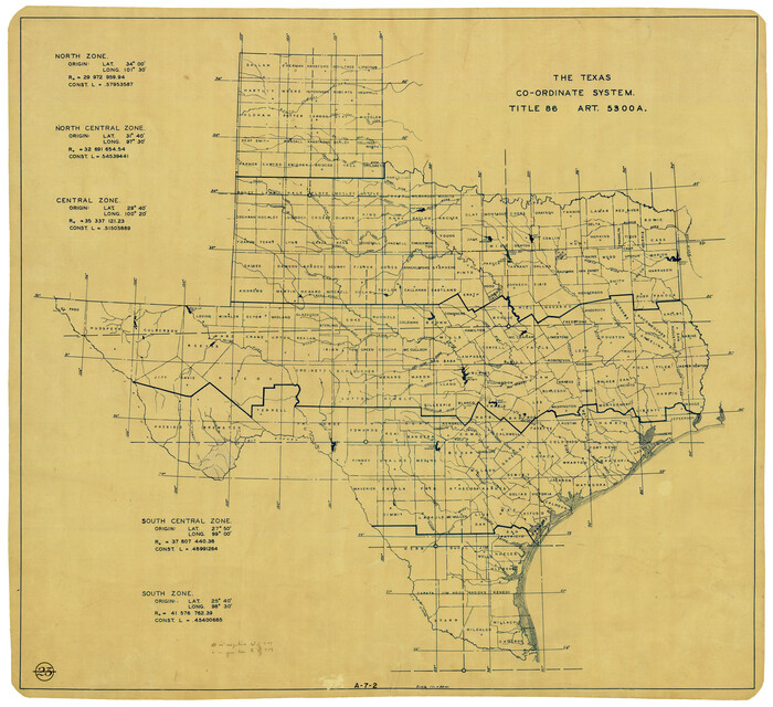 3122, The Texas Co-Ordinate System, Title 86 Art. 5300A, General Map Collection
