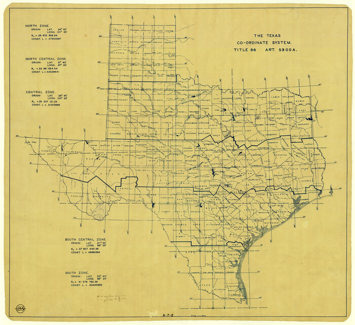 3122, The Texas Co-Ordinate System, Title 86 Art. 5300A, General Map Collection