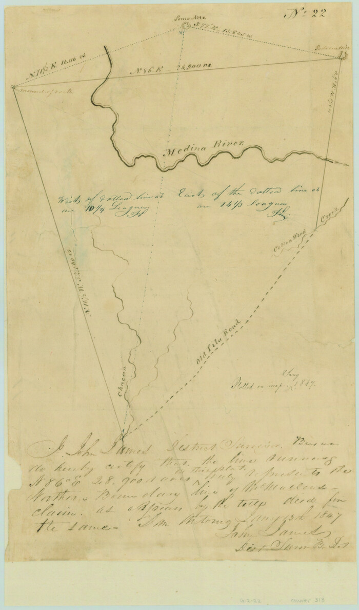 313, [Northern boundary line of McMullen's claim], General Map Collection